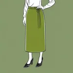 long olive green skirt image